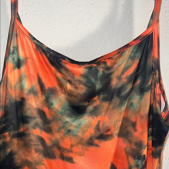SHEIN Orange and Black Tie-Dye Dress - Picture 8 of 9